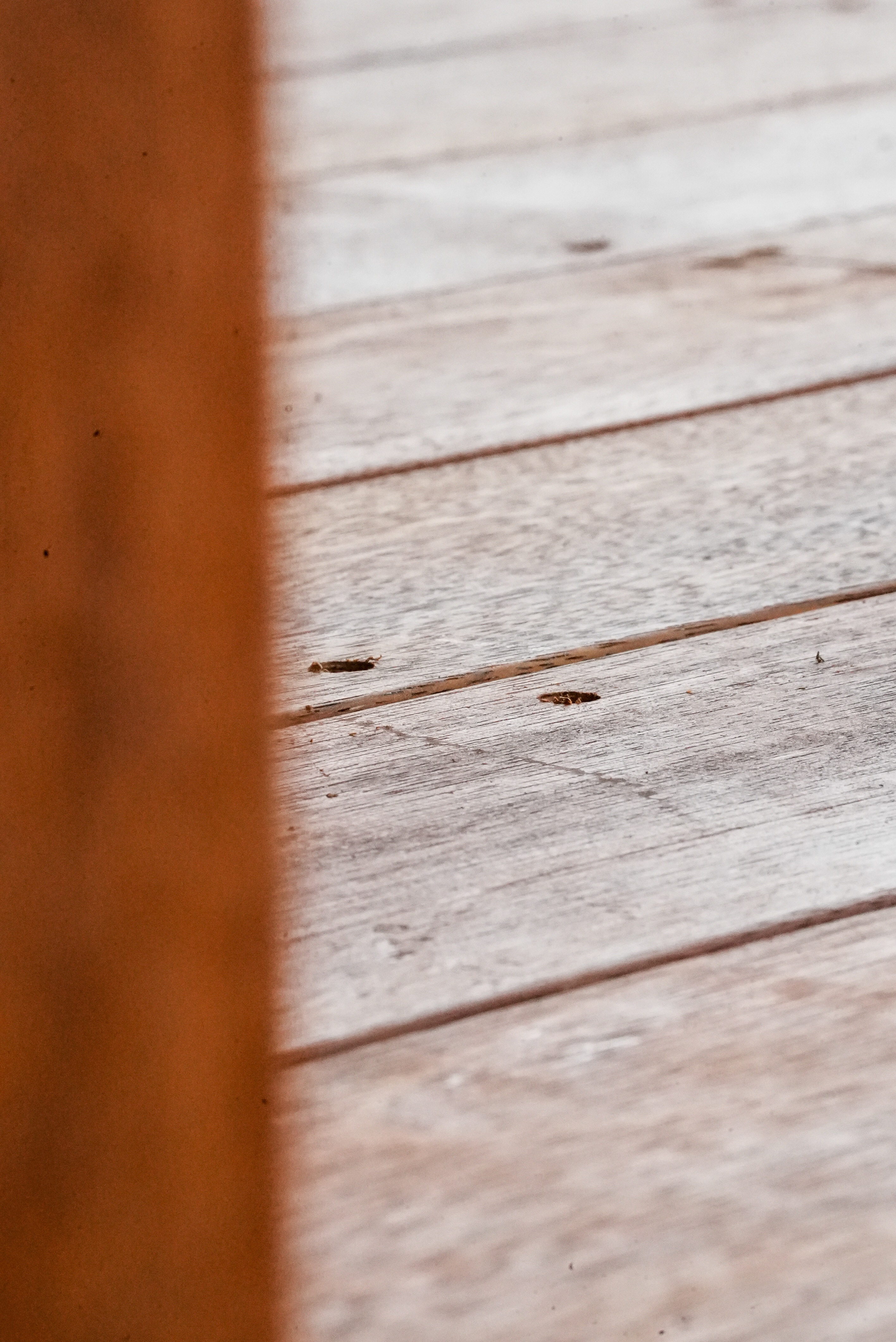 Weathered timber decking detail