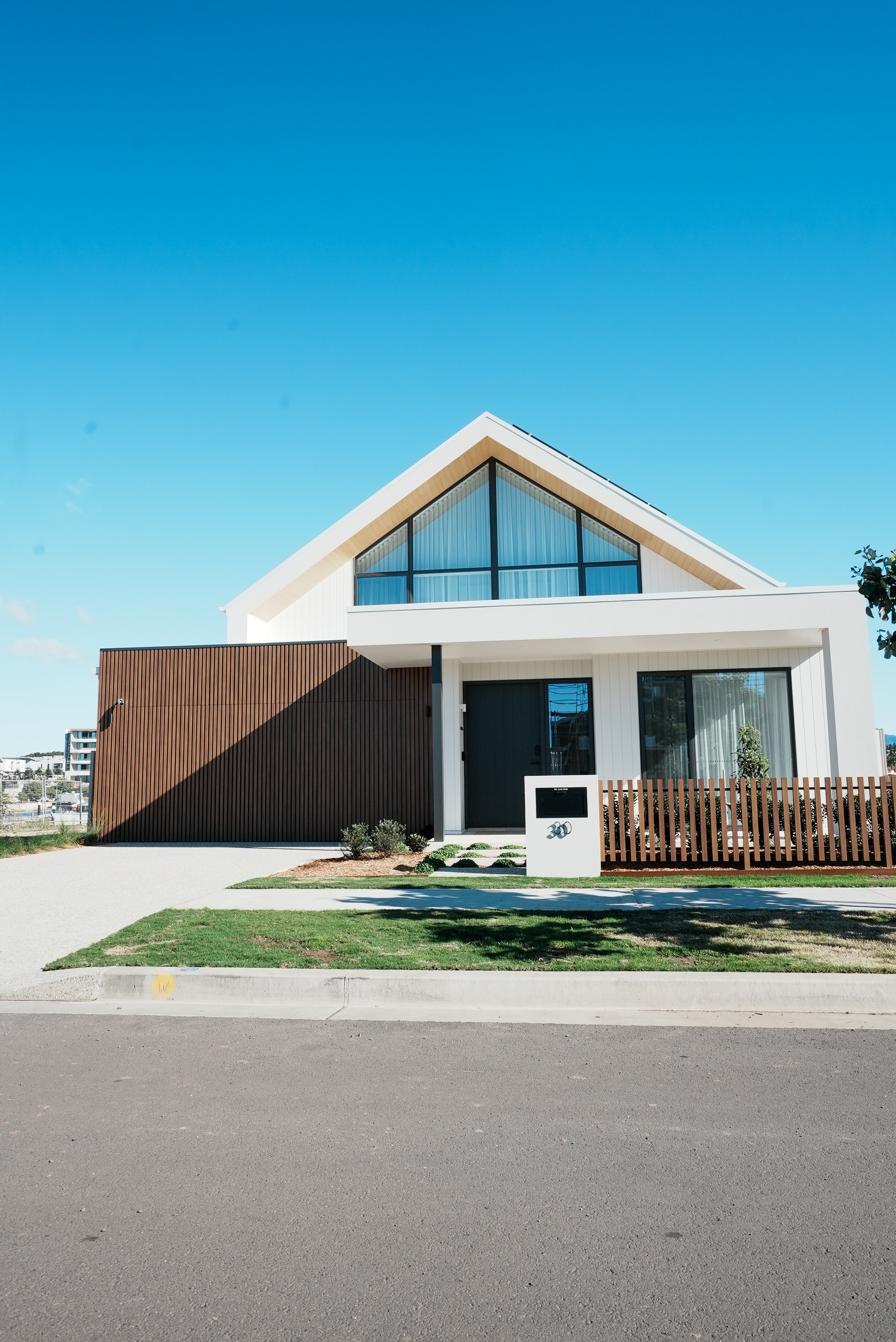 Gabled home with timber accents